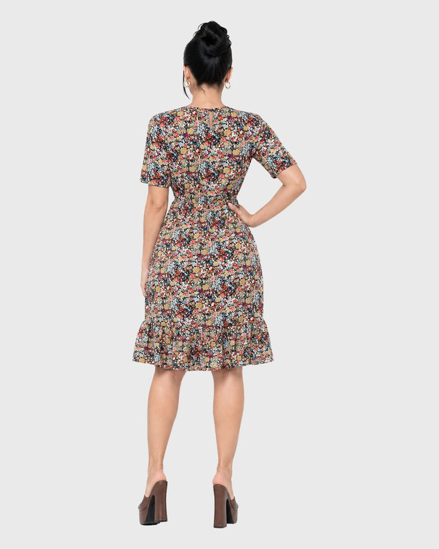 AUTUMN BLOOM MINI DRESS - vista posterior