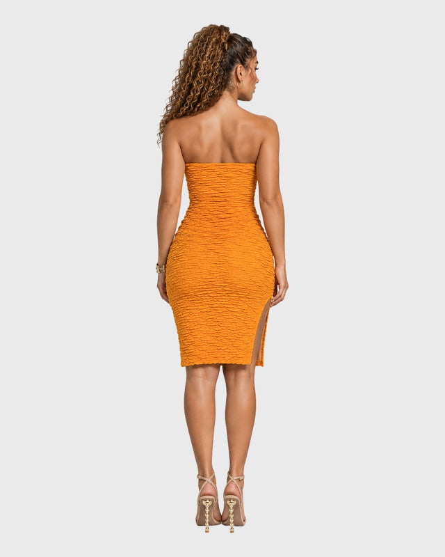 MARIGOLD STRAPLESS MINI DRESS - vista posterior