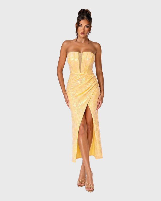 SEQUIN BLOSSOM MIDI DRESS - vista posterior