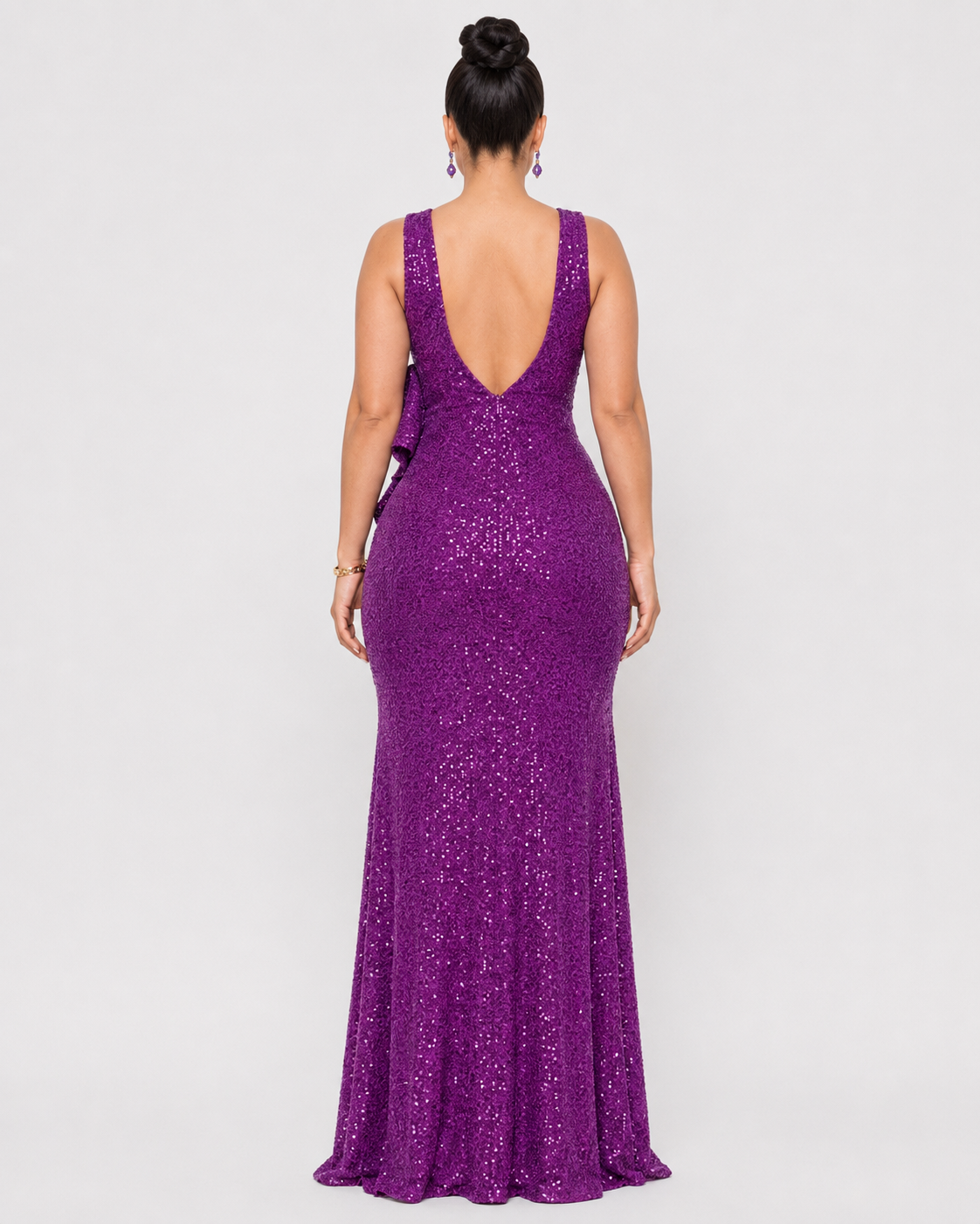 Vestido de Gala Fuchsia Ruffle - Magenta
