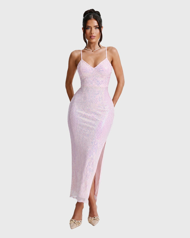 MIDNIGHT ALLURE MAXI DRESS - vista frontal