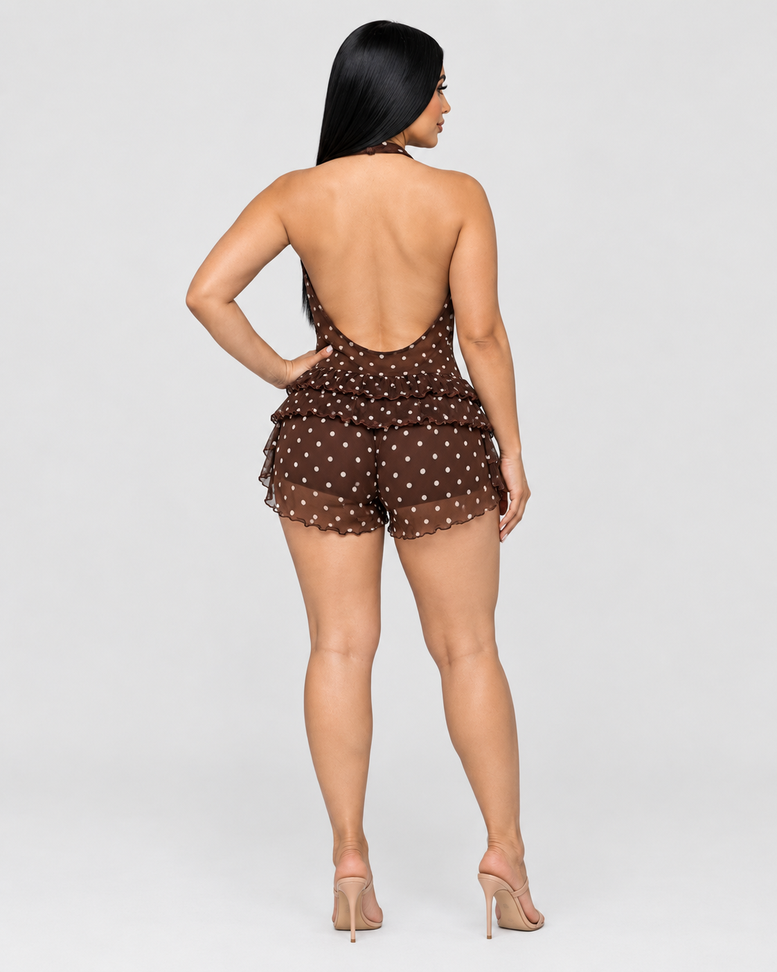 Romper Savanna - Polka Dots Chocolate