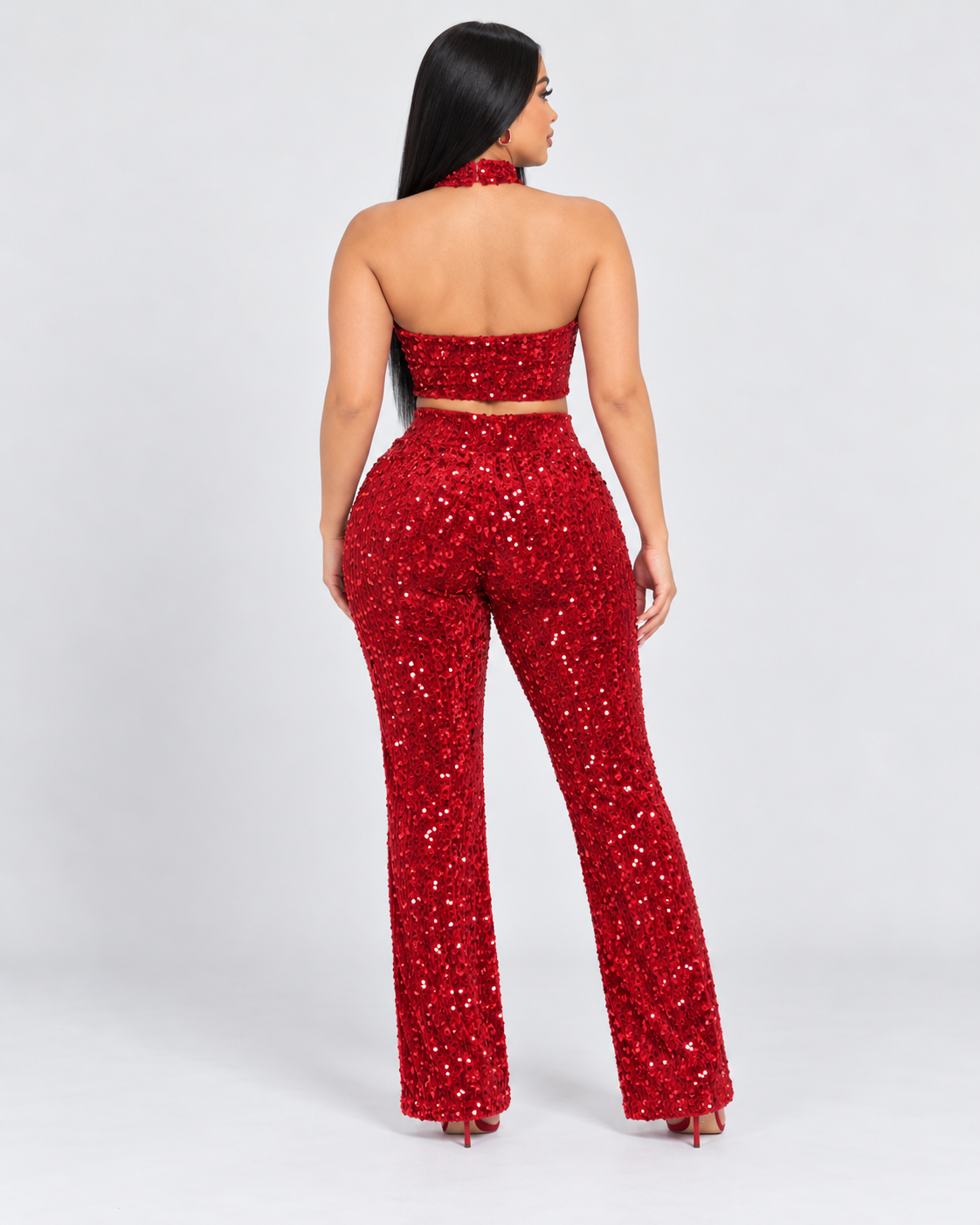 Conjunto de Lentejuelas Evora - Rojo