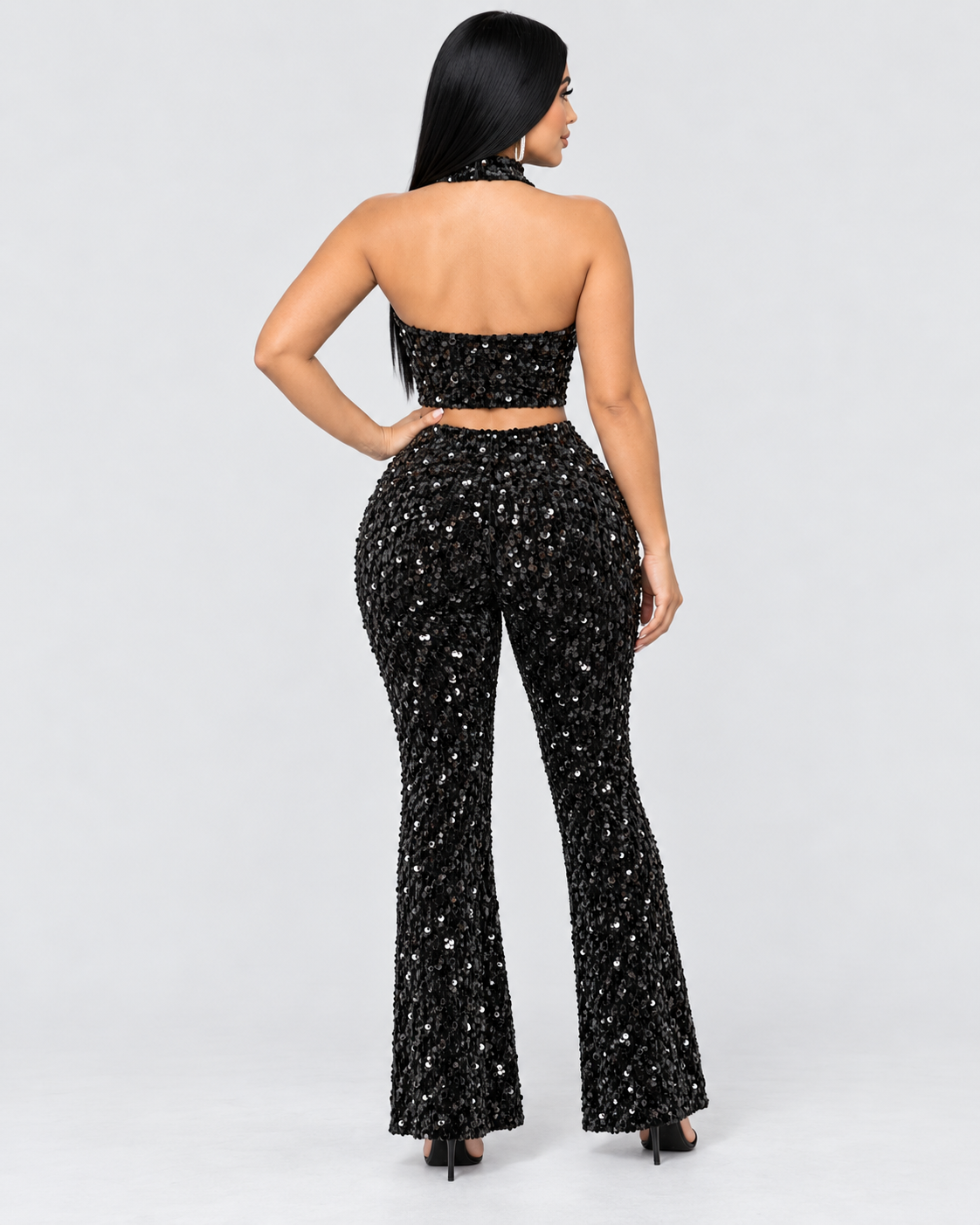Conjunto de Lentejuelas Evora - Negro