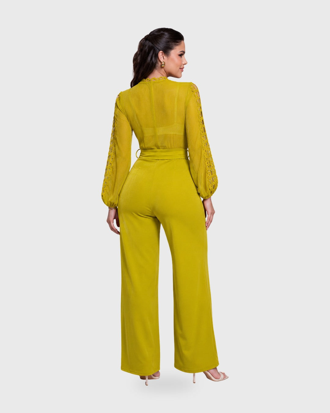 CITY EDGE JUMPSUIT Verde Lima - vista posterior