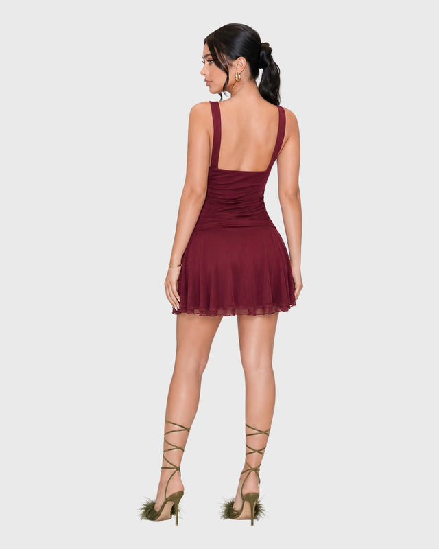 ROMANCE RUFFLE MINI DRESS - vista posterior