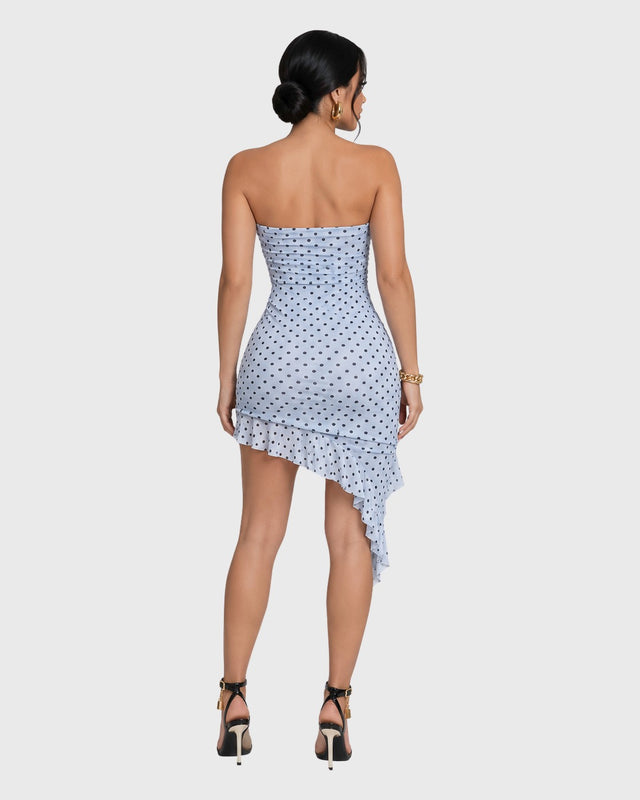 DOTTED CASCADE MINI DRESS - vista posterior