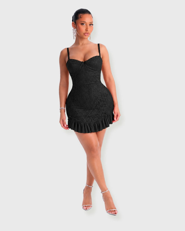 NOIR ROMANCE MINI DRESS - vista frontal