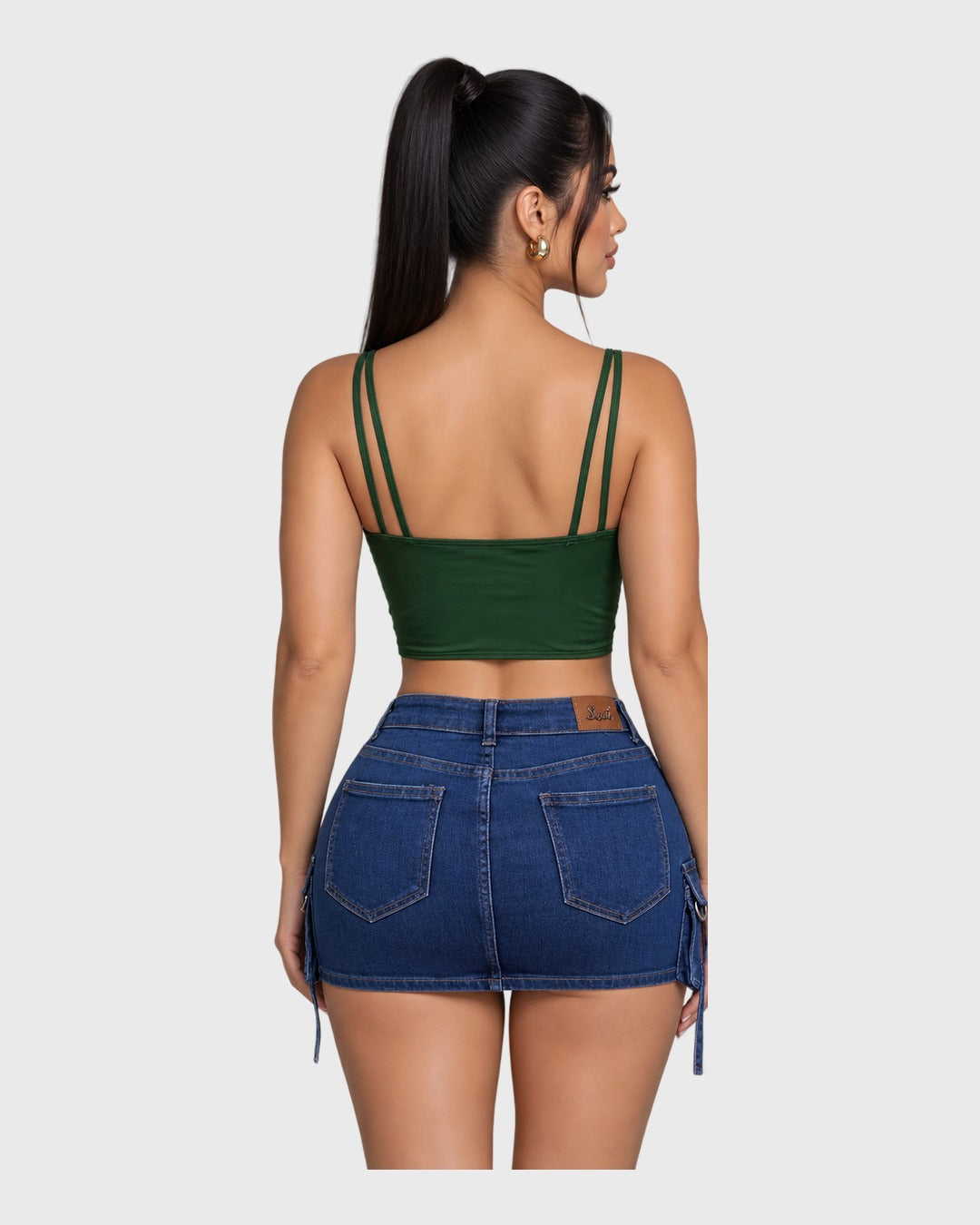 Perfectly Crop Top Verde para mujer - vista posterior