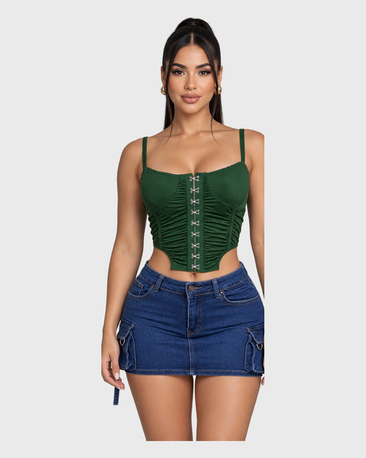 Perfectly Crop Top Verde para mujer - vista frontal