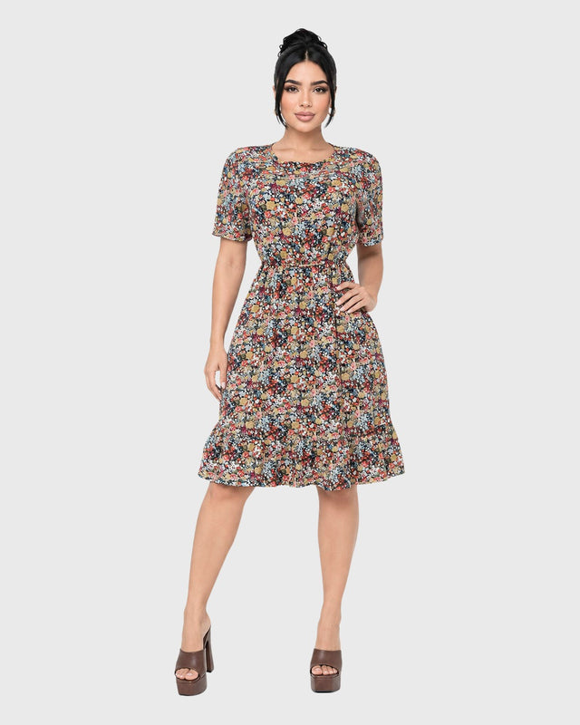 AUTUMN BLOOM MINI DRESS - vista frontal