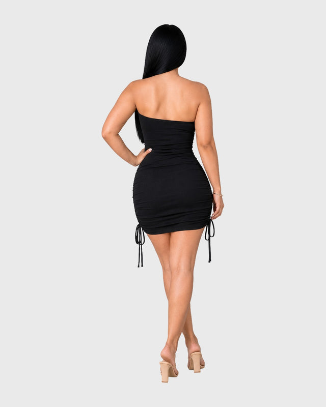 NOIR ONE-SHOULDER MINI DRESS - vista posterior