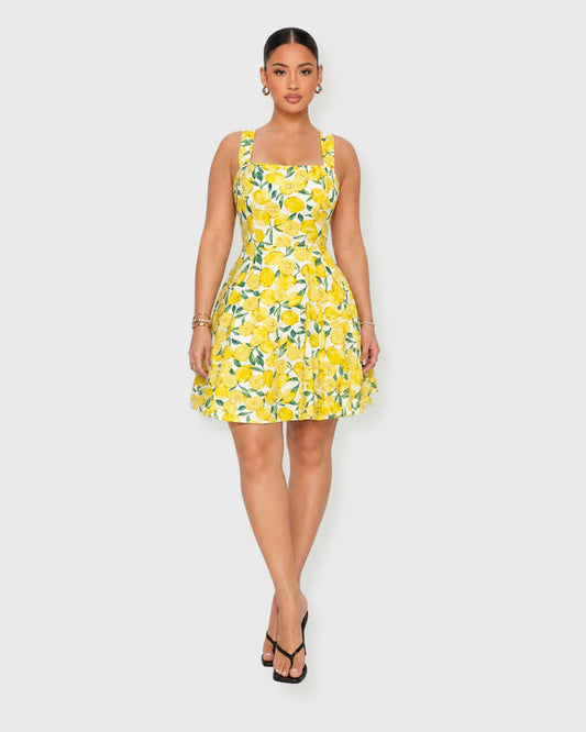 LEMON GROVE SKATER MINI DRESS - vista frontal