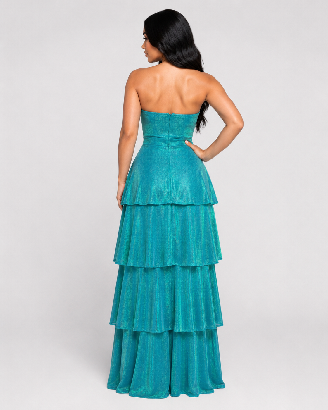 VESTIDO DE GALA CASCADE - AQUA