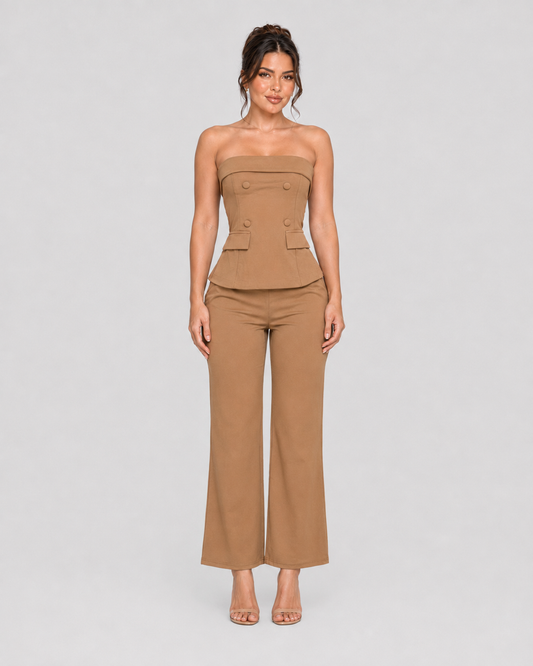 CONJUNTO POWER SUIT - BEIGE