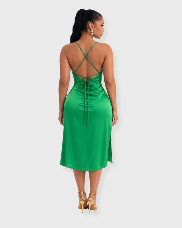 EMERALD CROSSBACK MINI DRESS - vista posterior
