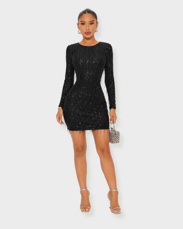 NIGHT SHIMMER MINI DRESS - vista frontal
