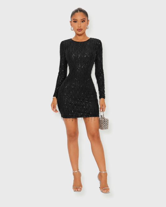 NIGHT SHIMMER MINI DRESS - vista frontal