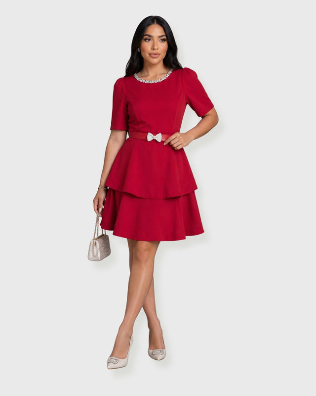 GRACE LAYERED MINI DRESS - vista frontal