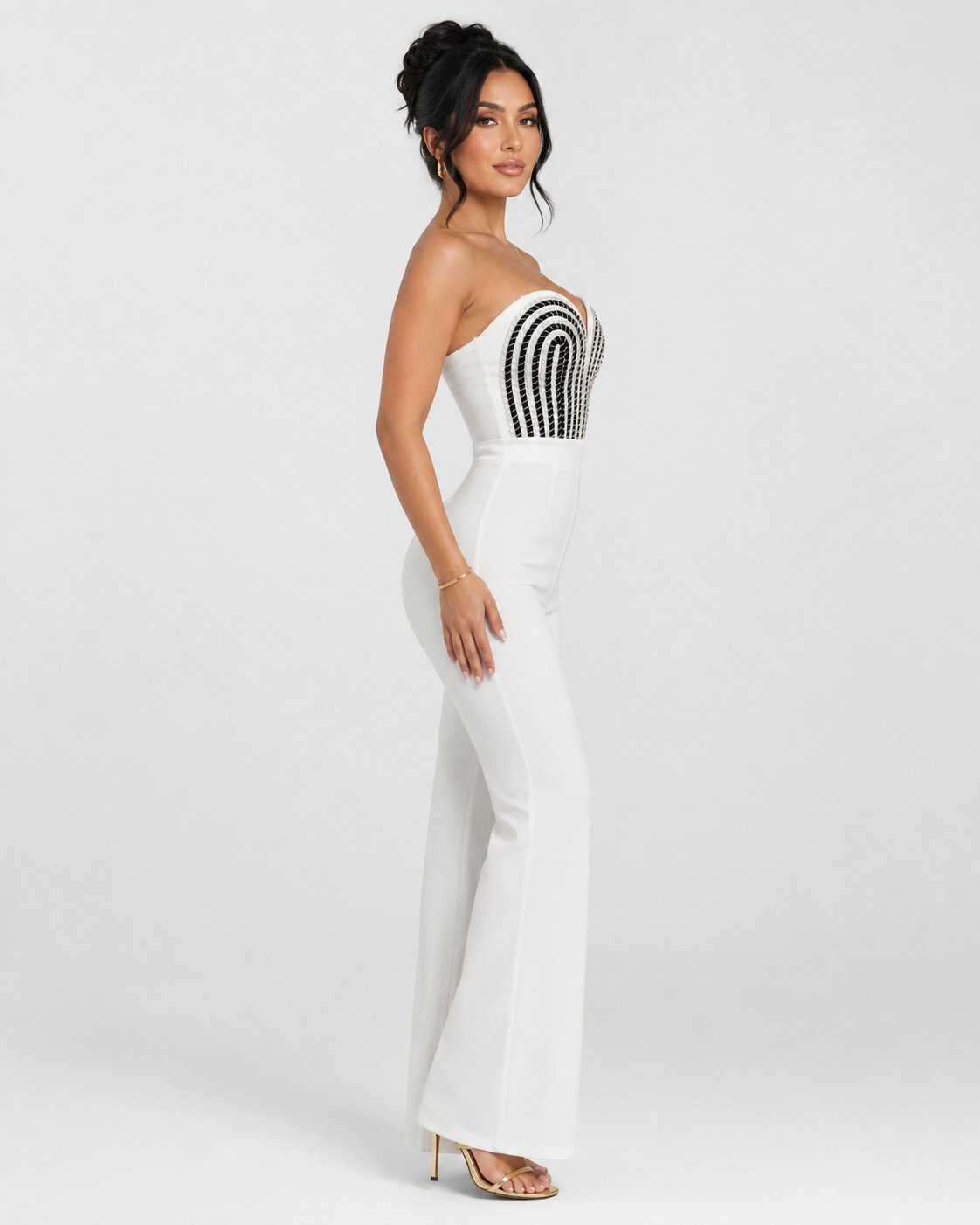 Jumpsuit Nudo Metálico - Blanco