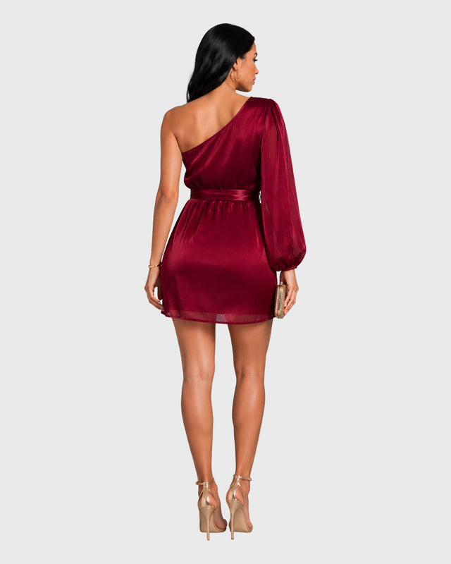 ROYAL SATIN WRAP MINI DRESS - vista posterior