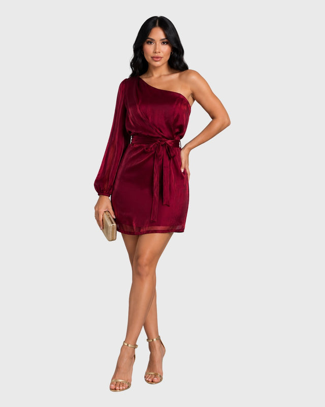 ROYAL SATIN WRAP MINI DRESS - vista frontal