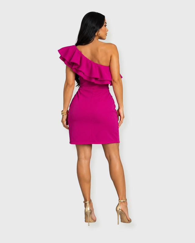 VIENNA RUFFLE MINI DRESS - vista posterior