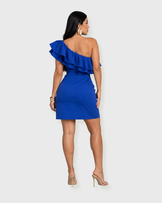 VIENNA RUFFLE MINI DRESS - vista posterior