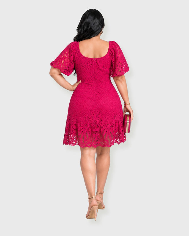 LACE REVERIE MINI DRESS - vista posterior
