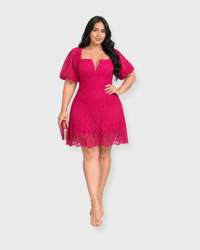 LACE REVERIE MINI DRESS - vista frontal