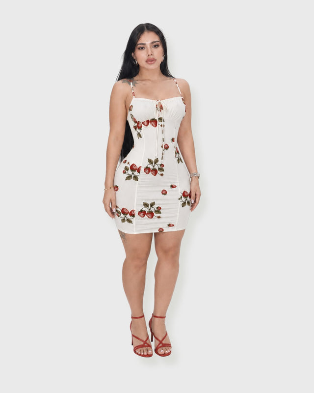 BERRY BLOOM MINI DRESS - vista frontal
