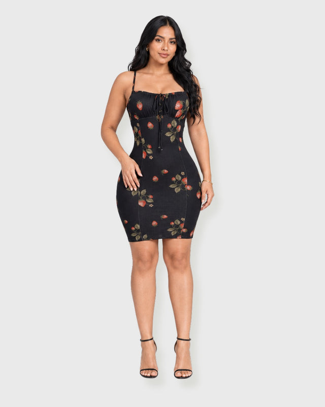 BERRY BLOOM MINI DRESS - vista frontal
