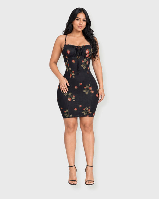 BERRY BLOOM MINI DRESS - vista frontal