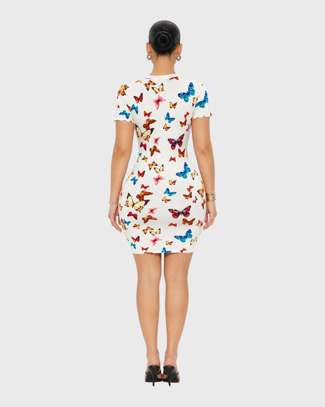 BUTTERFLY GARDEN MINI DRESS - vista posterior