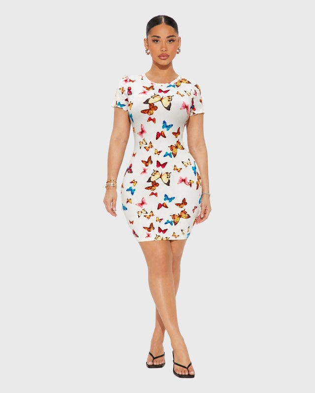 BUTTERFLY GARDEN MINI DRESS - vista frontal