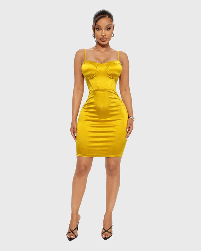 GOLDEN DESIRE MINI DRESS - vista frontal