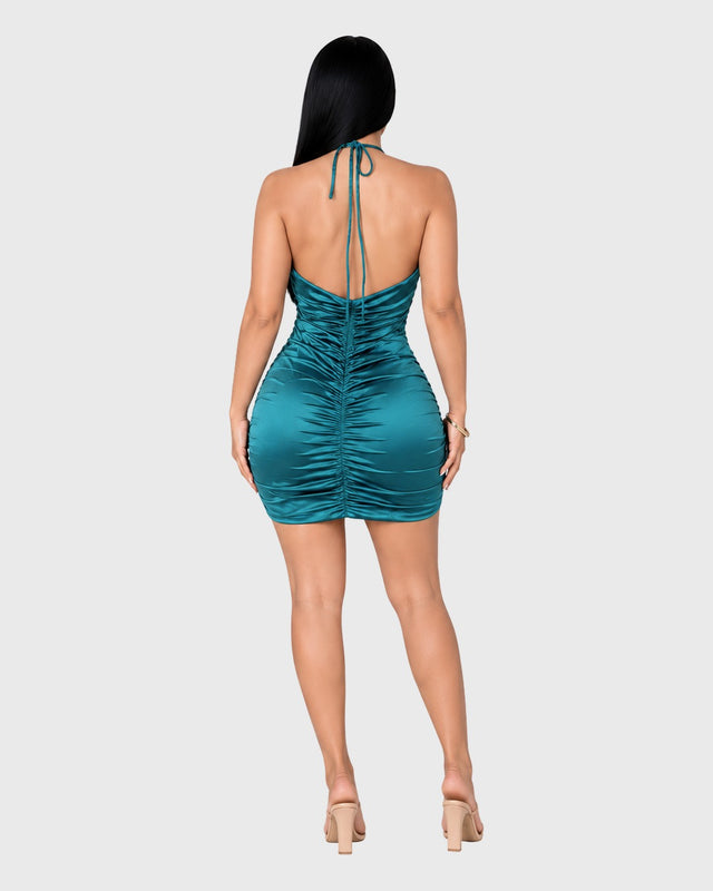 EMERALD SEDUCTION MINI DRESS - vista posterior