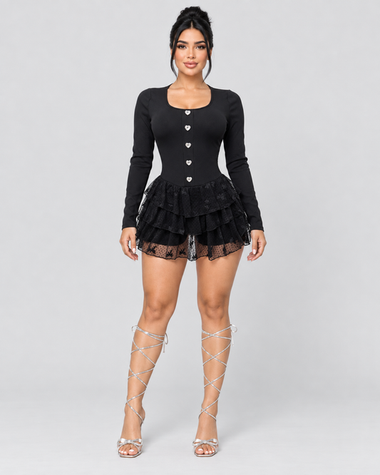 Vestido corto Onyx - Negro - Vista frontal