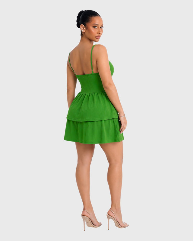 GREEN PARADISE MINI DRESS - vista posterior