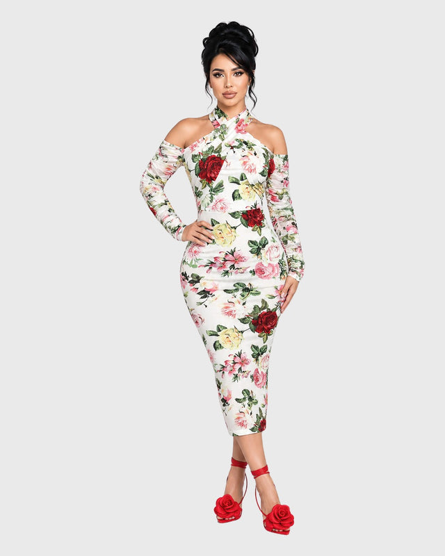 ROSES MIDI DRESS - vista frontal