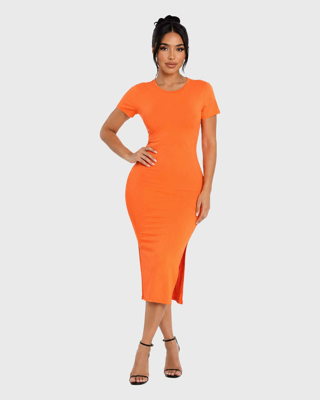 TANGERINE MIDI DRESS - vista frontal