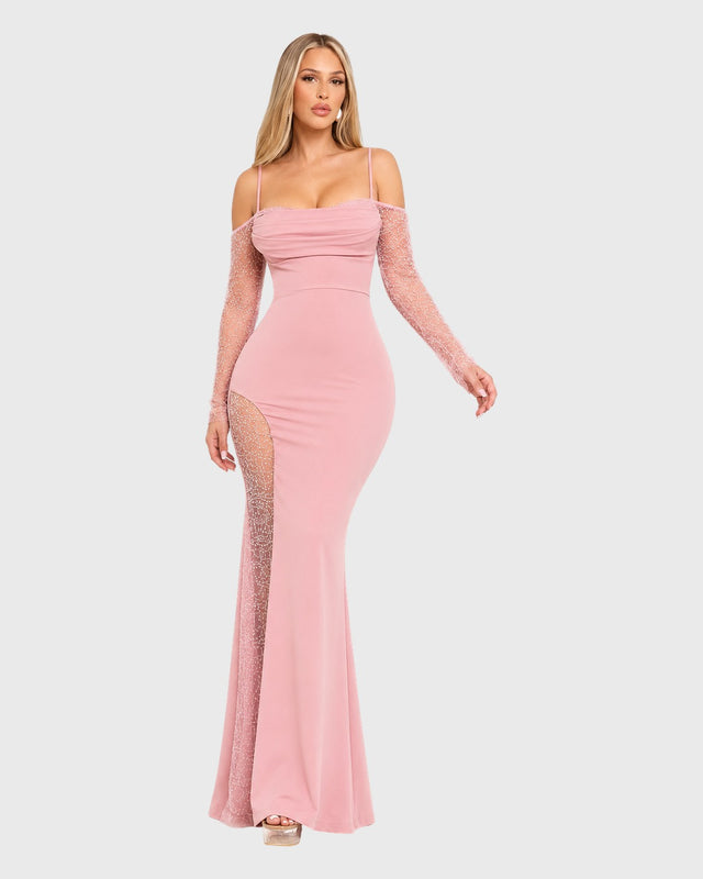 VELVET AURORA MAXI DRESS - vista frontal