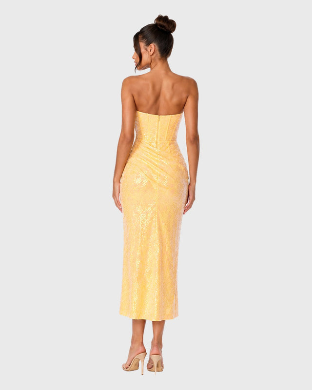 SEQUIN BLOSSOM MIDI DRESS - vista frontal