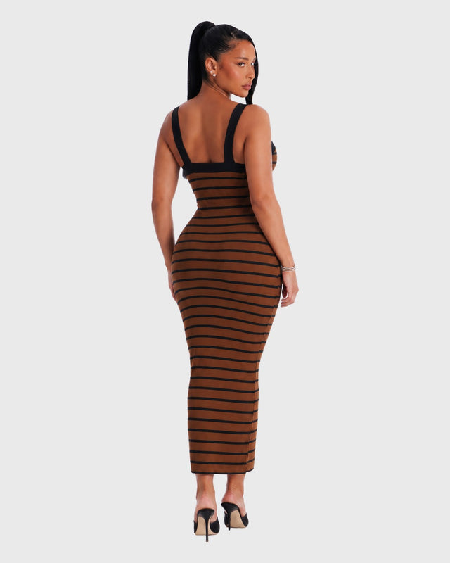 BOLD STRIPE MAXI DRESS - vista frontal