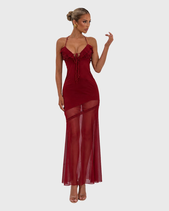 VELVET DUSK MIDI DRESS - vista frontal