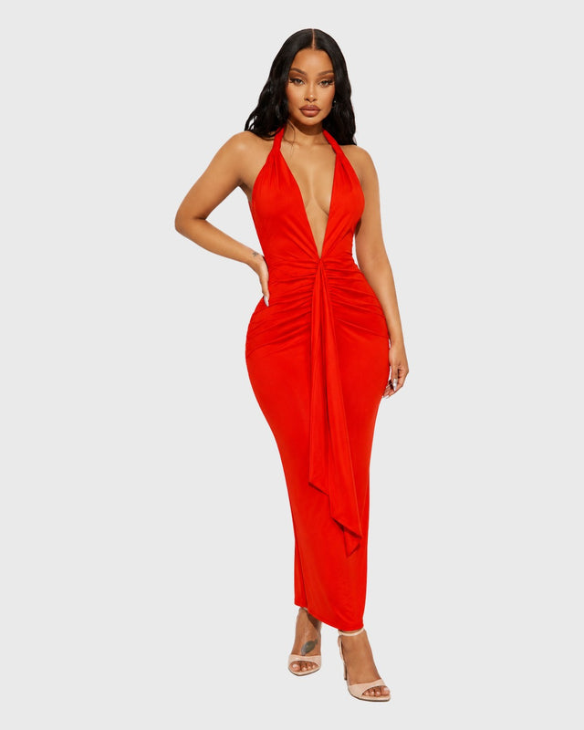 CRIMSON DESIRE MAXI DRESS - vista frontal