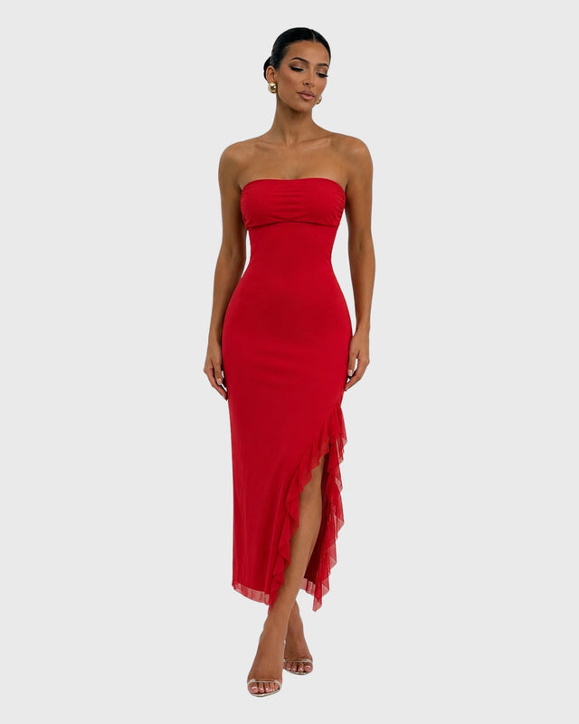 GOLDEN REVERIE MAXI DRESS - vista posterior