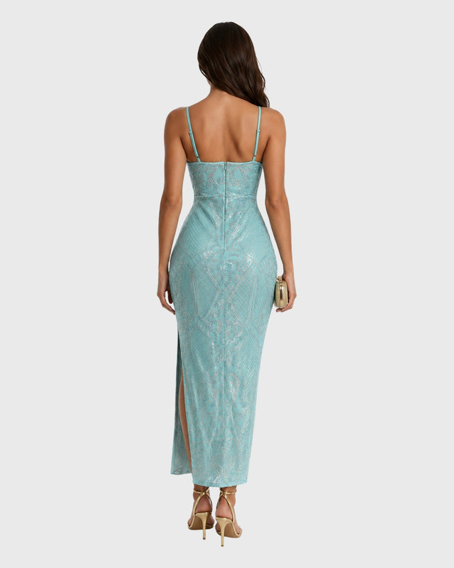 MIDNIGHT ALLURE MAXI DRESS - vista posterior