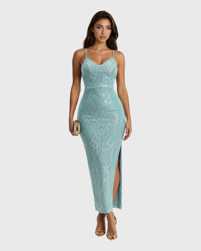MIDNIGHT ALLURE MAXI DRESS - vista frontal