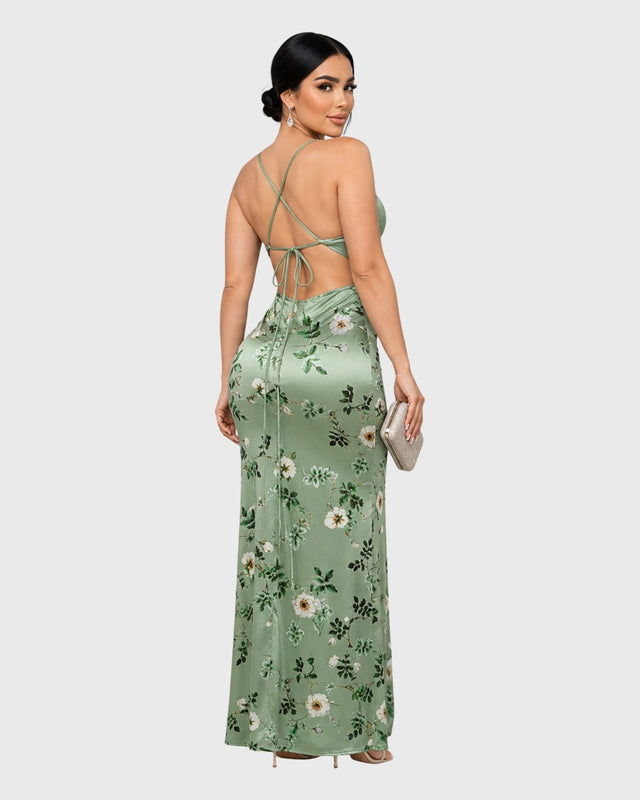 GOLDEN BLOOM MAXI DRESS - vista posterior